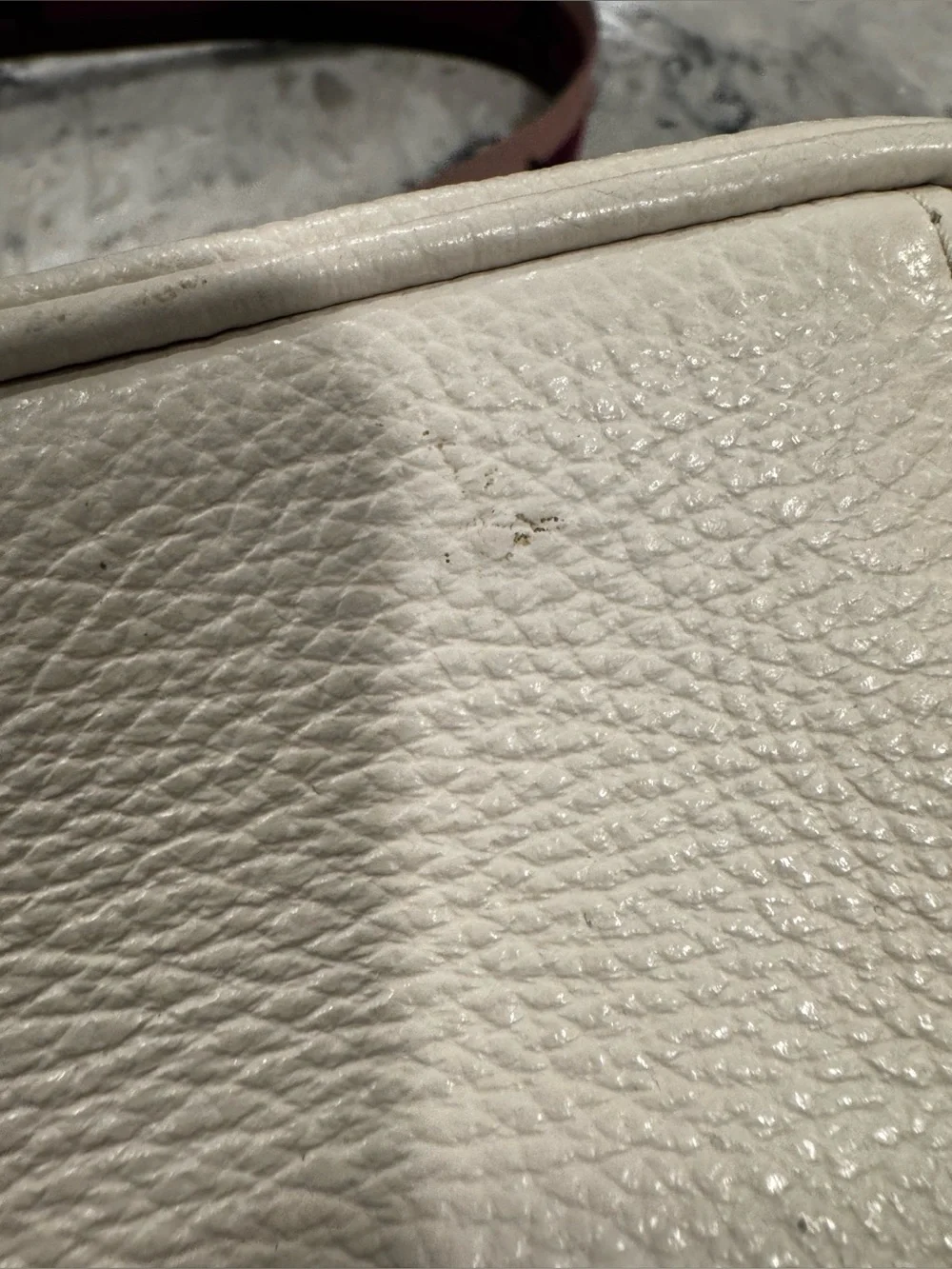 COACH Cream Pebbled Leather Signature Coach Crossbody Bag